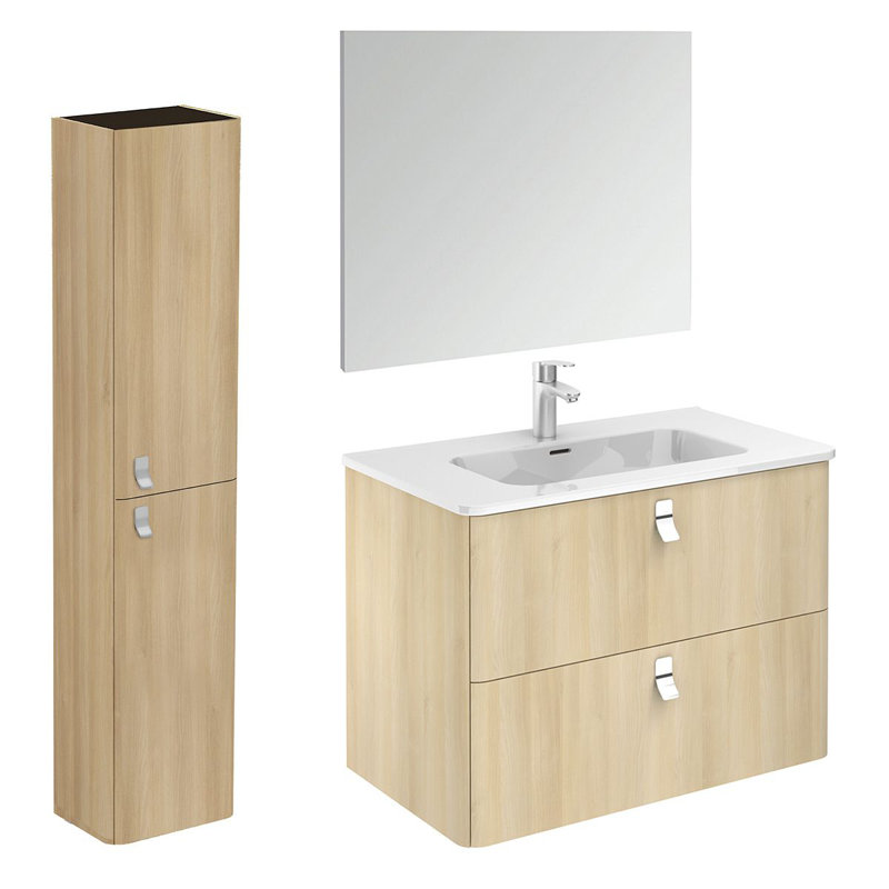 Ensemble de meuble-lavabo mural simple 32 "concert, Chêne nordique