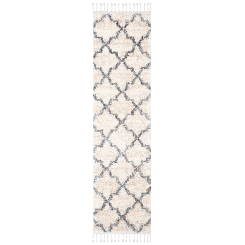 Calynn Fringe Shag Performance Geometric Rug, Runner 2' x 8'
