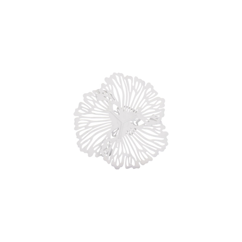 Flower Wall Art Extra Small Metal, White