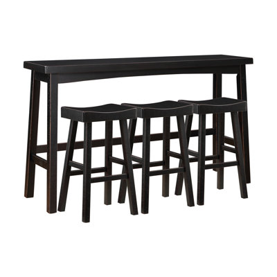 Ensemble de table bistro, tabouret et tabourets de bar transitionnels 4 pièces