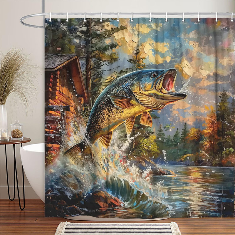 Rideau de douche Tropical Rainforest Jungle, H 70 po x l 60 po