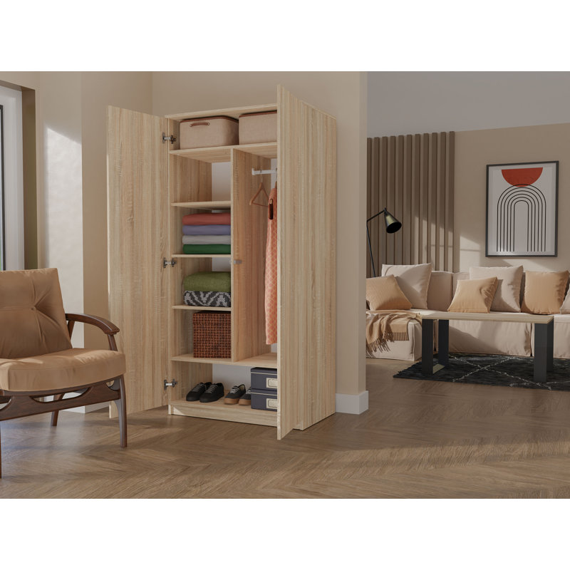 Shaline 2 Door Wardrobe, Sonoma