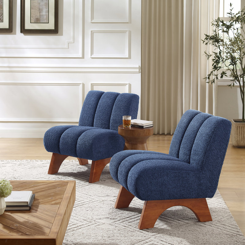 Brinlei 64cm Wide Tufted Lounge Chair, Blue