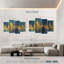 Avery abstrait bleu foncé et or-108877212