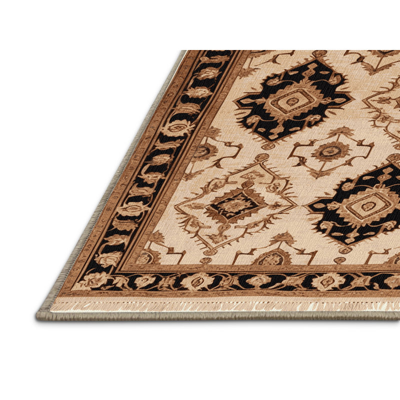 Tapis brun lavable à la machine, Carré 3 pi
