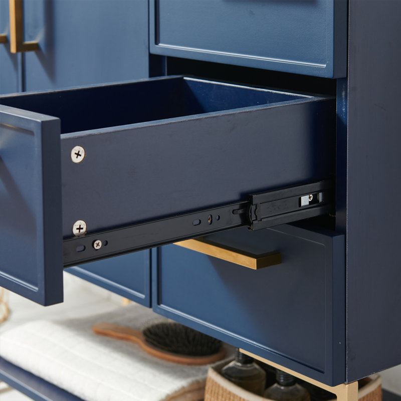 Ensemble de meuble-lavabo simple bleu Modern, Bleu