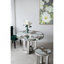 Table d'appoint ronde 21,5 po x 21,5 po x 25 po au design élégant Foral et à finition miroir argentée