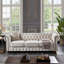 Causeuse coussin beige en coton et lin