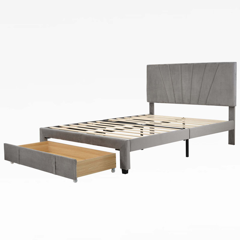 Crisfield Queen Storage Platform Bed, Gray