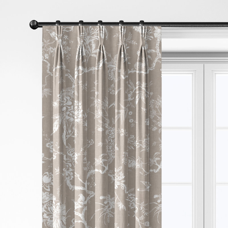 Elwood Natural Cotton Pinch Pleat Drapery Panel Set of 2, 20" W x 108" L