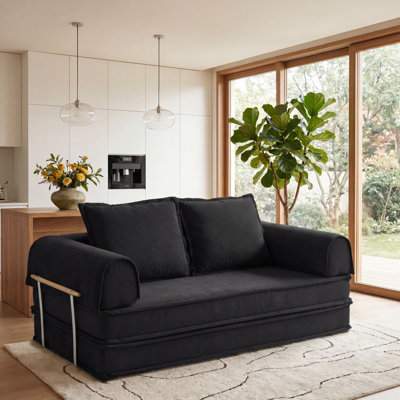 78 Inch Convertible Sofa Bed, 5-In-1 Futon Sofa Bed Pull Out Couch, Compression Couch Bed For Living Room, Corduroy Boneless Couches For Bedroom, Apartment, No Assembly Sleeper Sofa Bed, Tool-Free Assembly