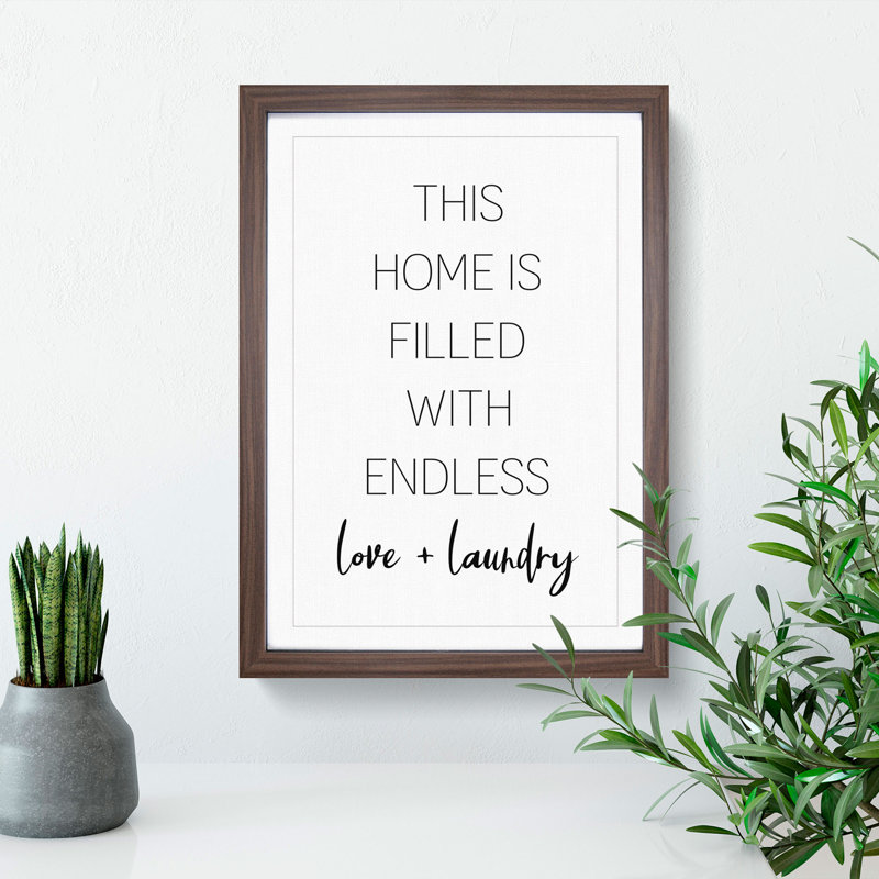 Endless Love and Laundry - Framed Print, Walnut, 36cm H x 27cm W x 2cm D