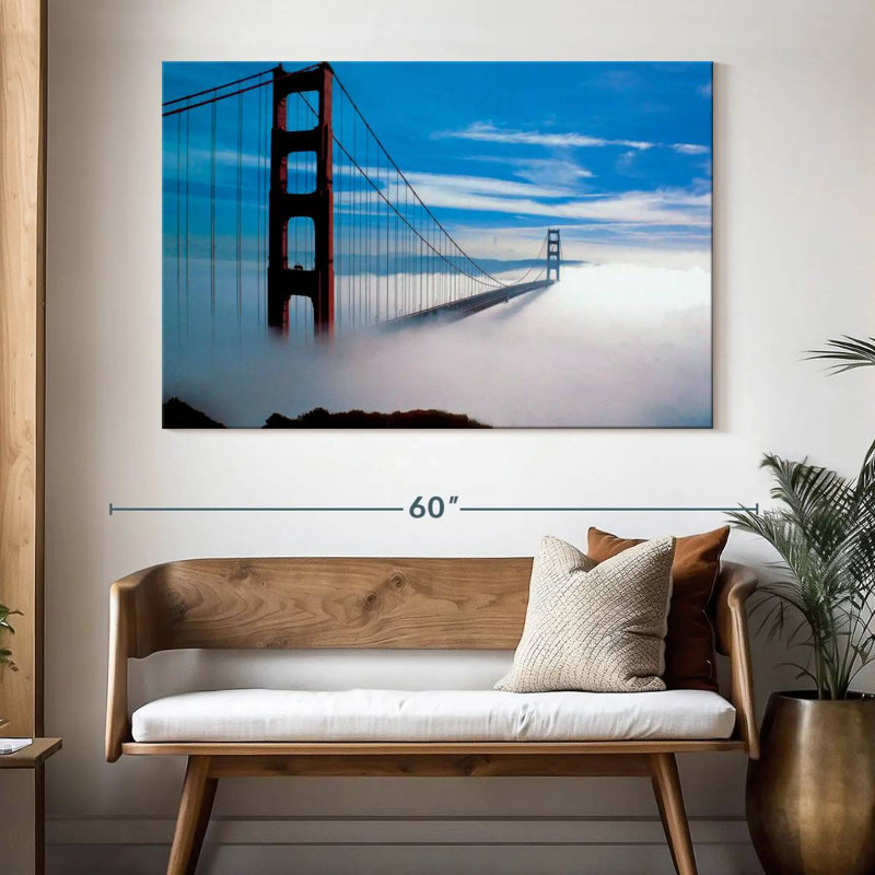 Lilie Golden Gate Bridge dans la brume, H 34 po x l 51 po