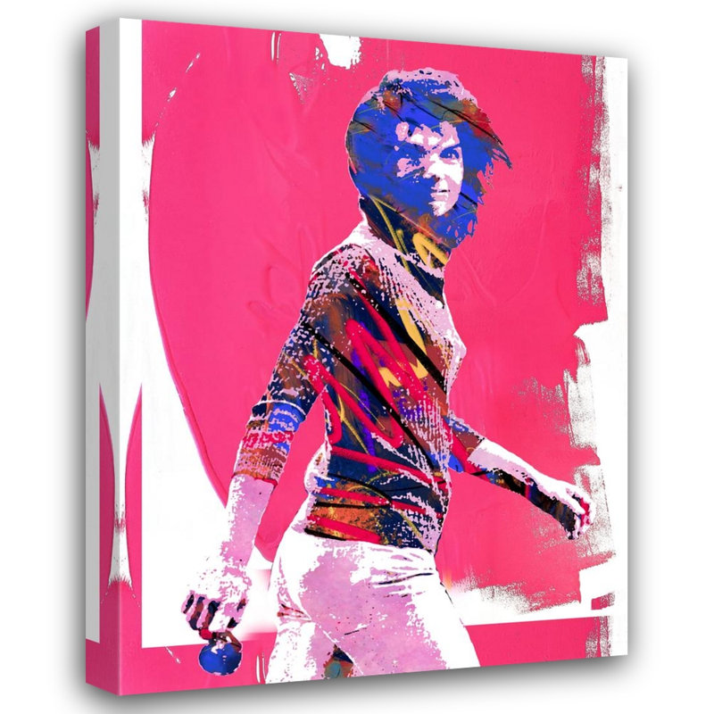 «Jackie Kennedy» par Stephen Chambers - peinture sur toile tendue, H 18 po x l 15 po x P 1,5 po