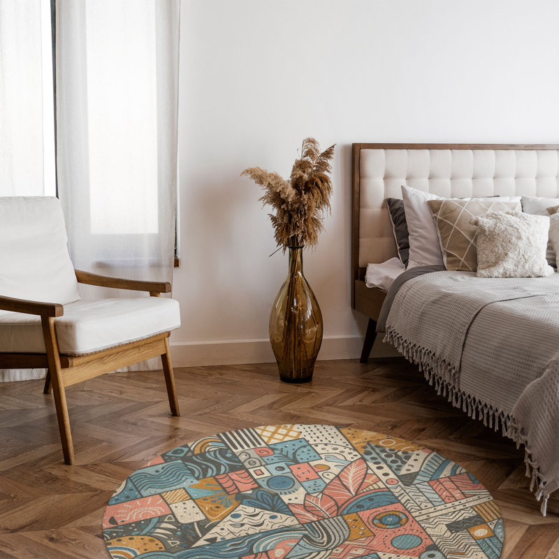 Tapis tressé Color Wave, Rond 5 pi