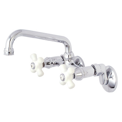 Kingston Brass Kingston Double-Handle 2-Hole Wall-Mount Bridge Kitchen Faucet