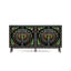 Armoire 60,3 "avec 4 portes, armoire en fer et verre peint
