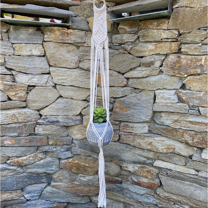 Pot à fleurs suspendu en céramique Oaklynn, Gris