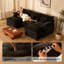 Canapé modulaire 108 po, canapé modulaire à assise profonde avec repose-pieds Cloud, canapé rembourré en chenille noir-2001255462-2001255466