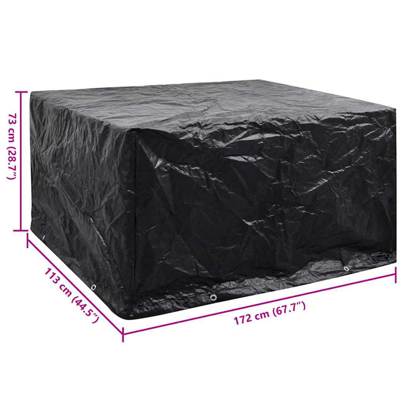 Outdoor Patio Dining Set Cover, 73cm H x 113cm W x 172cm D