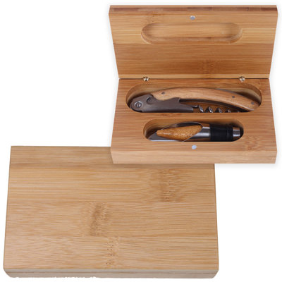 Bamboo and Stainless Steel Bar Tool Set