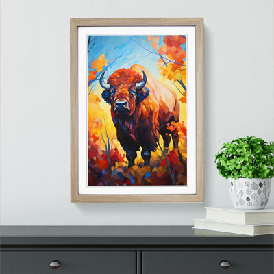 Buffalo Cubism Art - Framed Print