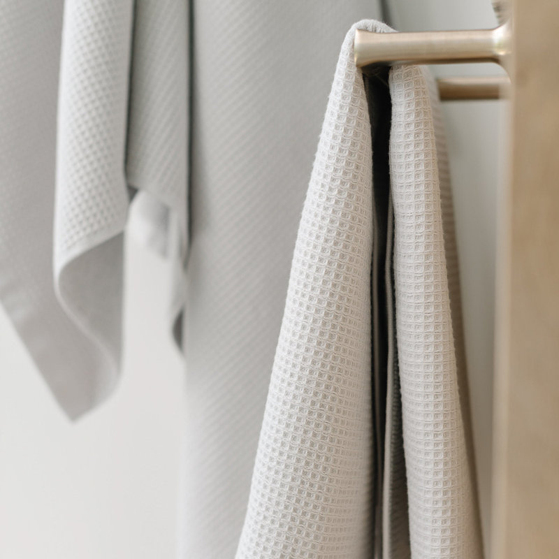 Waffle Hand Towels, Gray
