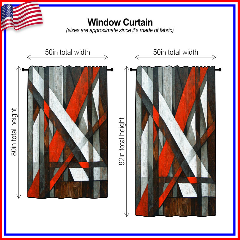 Rideaux abstraits, voilages et voilages abstraits - 1 panneau, Transparent, 50 po x 80 po - 1 panneau