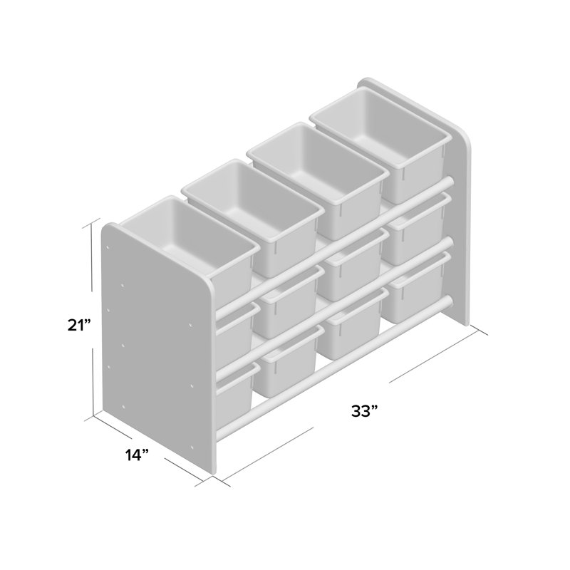 See-All Double Sided 12 Compartment Shelving Unit, Orange, Yes