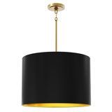 Jack Pendant - 4-Light - Modern Brass - Shannon Oyster Fabric