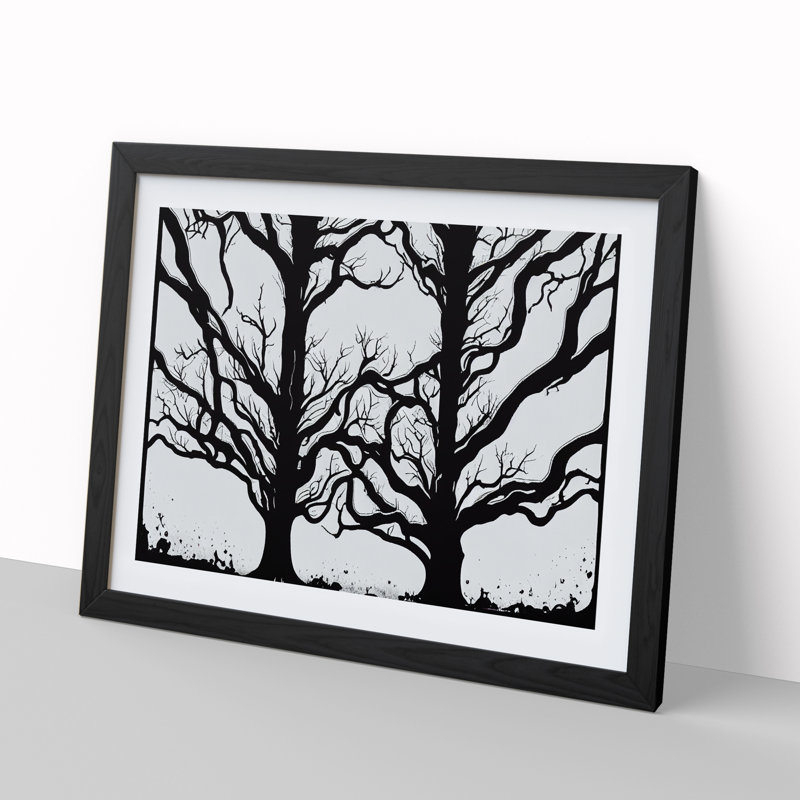 Graceful Trees - Single Picture Frame Print, Black Framed, 46cm H x 64cm W x 2cm D