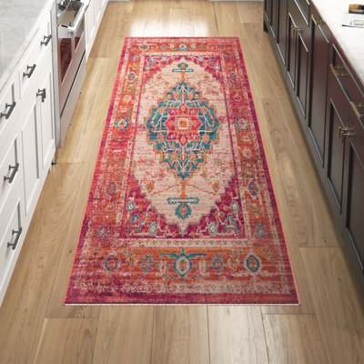 Drusilla Oriental Red/Blue/Beige Area Rug