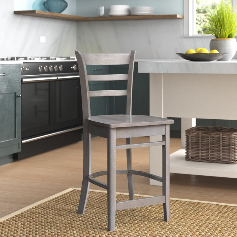 Tabouret de comptoir en bois massif 24 po Marasco, Cannelle / cadre espresso