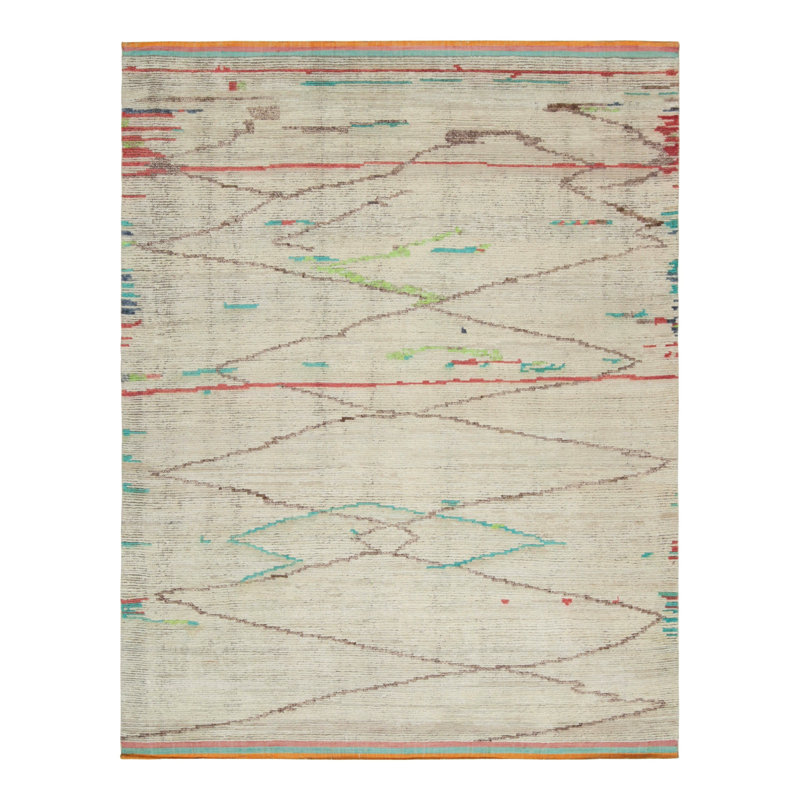 Moroccan Hand Knotted Area Rug, Rectangle 6' x 9'