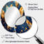Boho Glam Gold Feathres On Cosmic Blue I - Animaux miroir décoratif ovale sur métal-1513432432