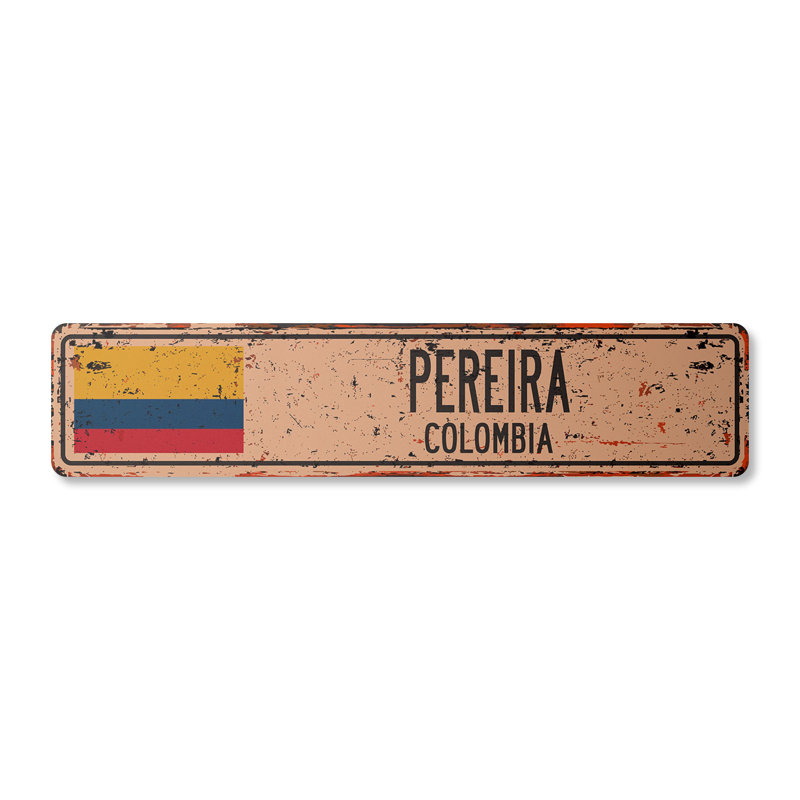 Plaque de rue en aluminium Pereira Co 4 po x 18 po