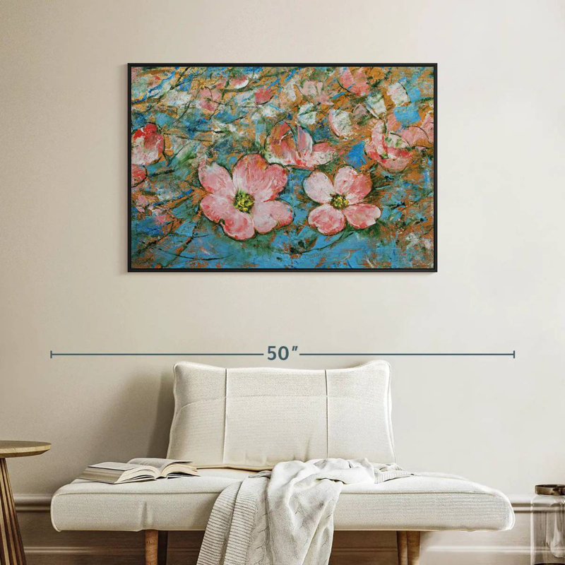 Dogwood Flowers, Floating Frame Black, 40" X 27"