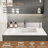 31 Inch Marble Vanity Top, White Vanity Top with Pre-drilled Faucet Holes, Bathroom Vanity Top with Undermount Rectangular Middle Sink and 4" Height Backsplash-1366004530-1366004533