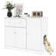 Enceinte de litière haute 31,5 po en blanc, table d'appoint à double fonction et rangement pour accessoires, convient aux petites boîtes, à la trousse de pourboire, comme espace privé pour animaux de compagnie, votre maison