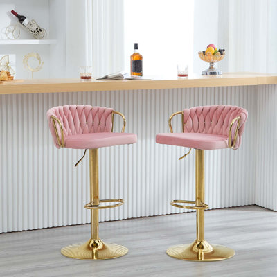 Swivel Yes Velvet Bar Stool