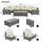 8-Pieces Outdoor Wicker Round Sofa Set, Half-Moon Sectional Setsr, Curved Sofa Set With Rectangular Coffee Table-1867865618