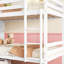 Lit simple superposé au dessus d'un lit blanc, avec tablettes, structure en bois d'hévéa, mesures, convertible en 2 lits, bois,-1731528370
