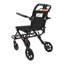 Fauteuil roulant de voyage portatif en acier pliable, léger et équipé d'un frein à main, pour personnes âgées et à mobilité réduite.