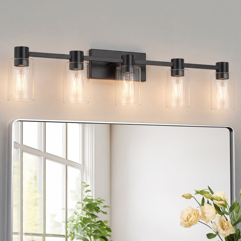 Éclairage pour meuble-lavabo Chaise, Noir mat, 5 lumières