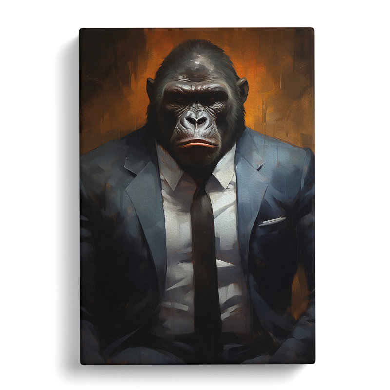 Gorilla In A Suit Painting No.5 - Wrapped Canvas, 60cm H x 40cm W x 3cm D