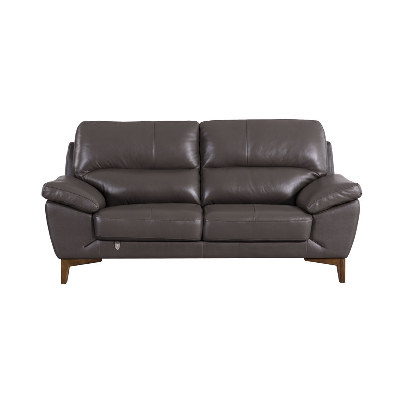 Forestport 73'' Upholstered Loveseat, Taupe Genuine Leather