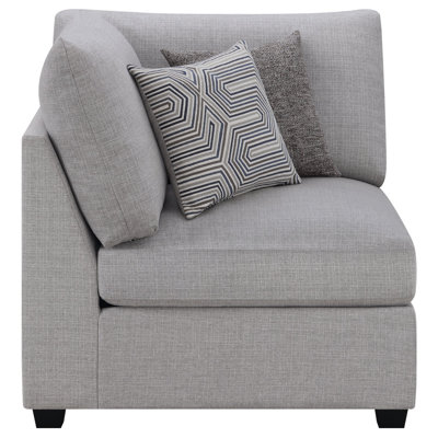 Austin Grey Cushion Back Upholstered Corner Chair With Pillows