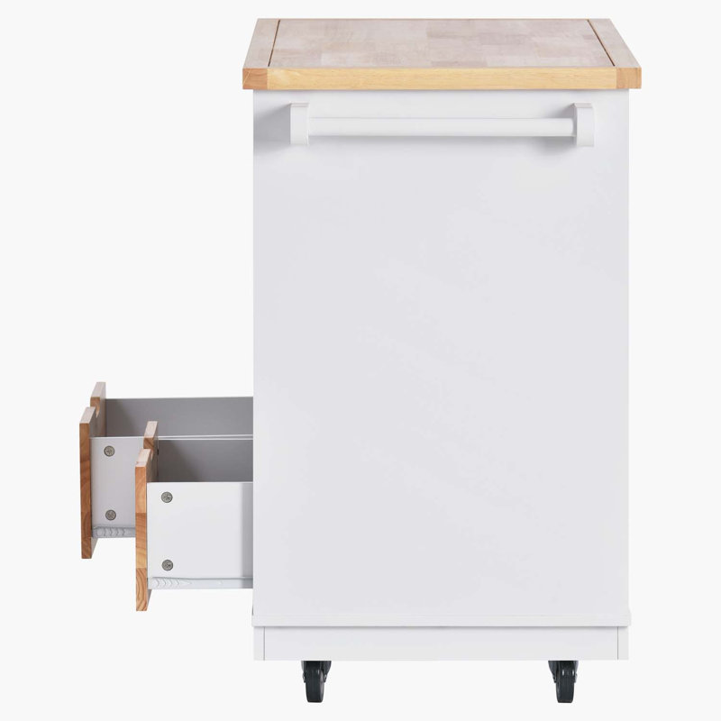Îlot de cuisine mobile avec chariot de cuisine, chariot de cuisine avec 2 tiroirs, armoire de table, Blanc