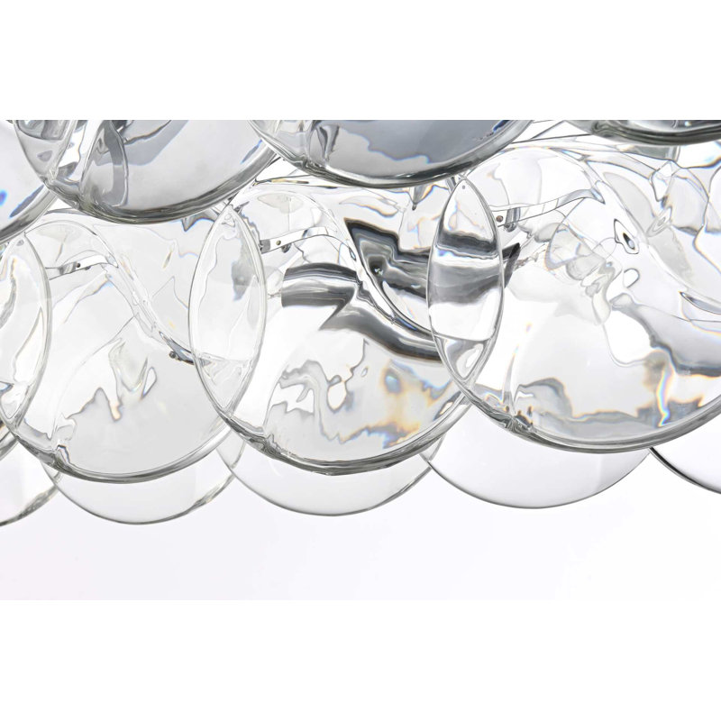 Lustre en cristal 36 pouces Ikeny, 14 lumières, Chrome chrome, H 10 po x l 36 po x P 12 po