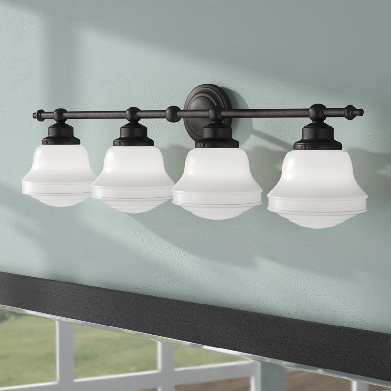 Éclairage pour meuble-lavabo à intensité variable Margaree, Bronze frotté à l'huile, H 10 po x l 32 po x P 7 po